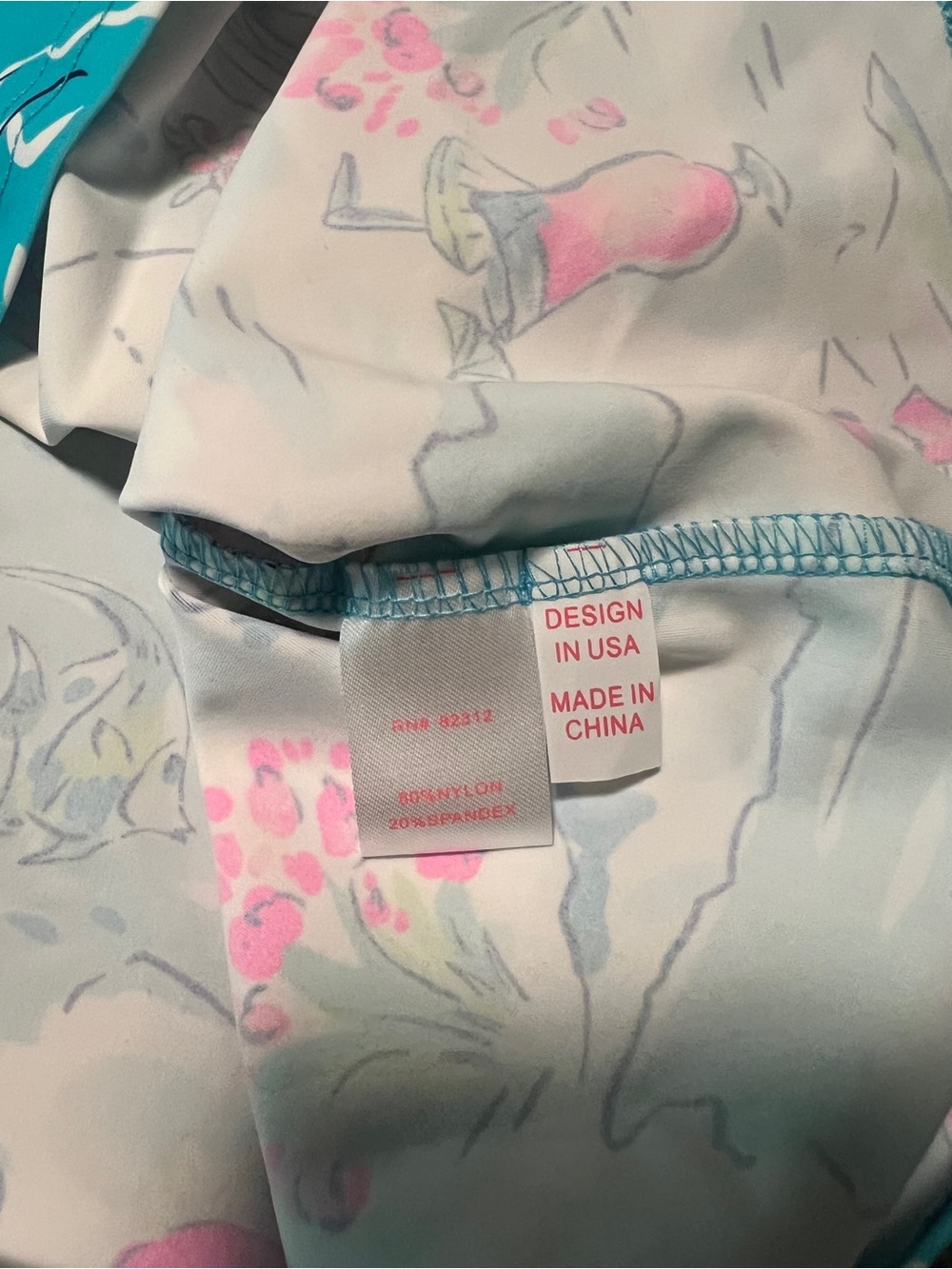Aryeh Turquoise & Pink Tropical Print Ruffled Sleeveless Top UPF50+ Size S - Picture 6 of 13